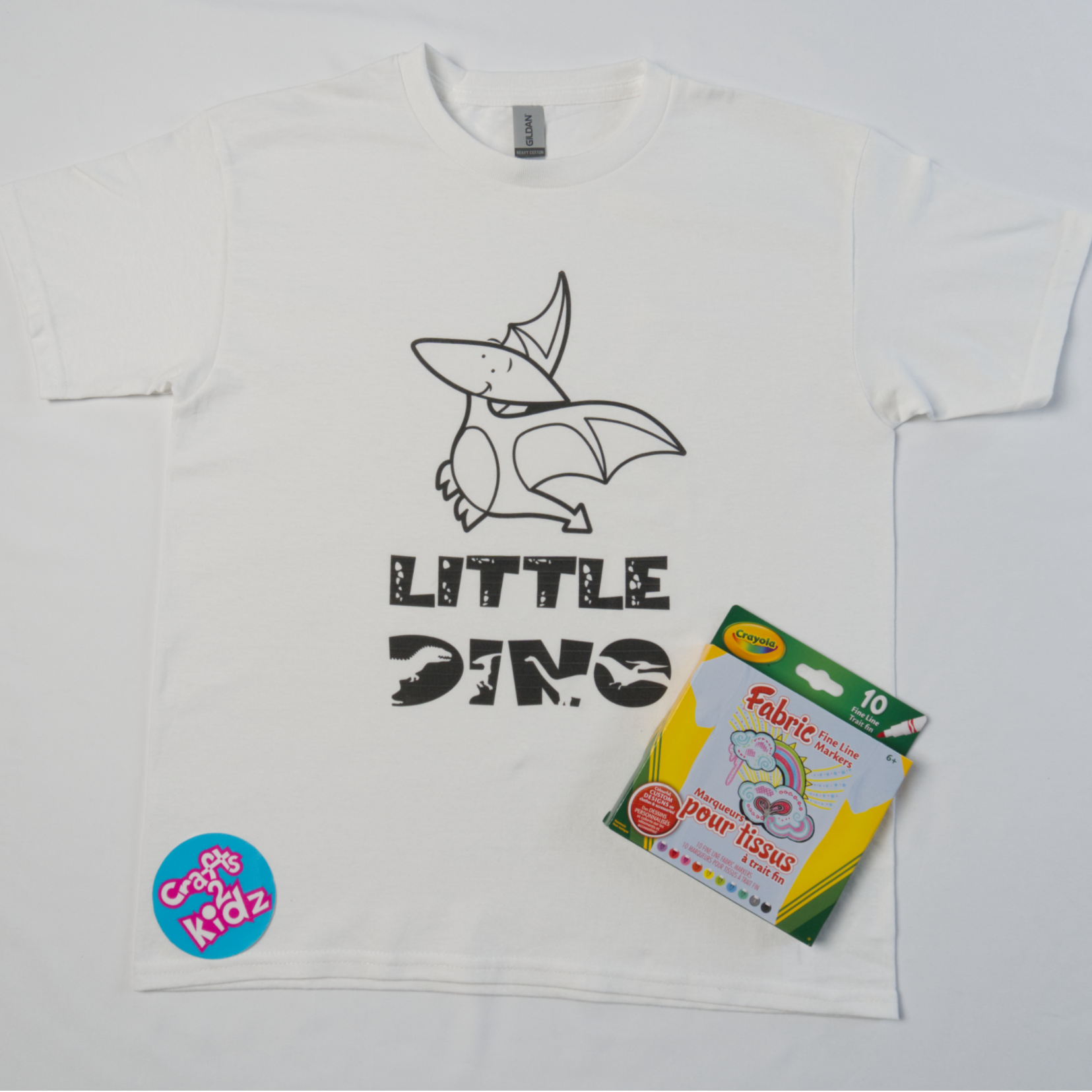 Little Dino T-shirt Colour with fabric markers