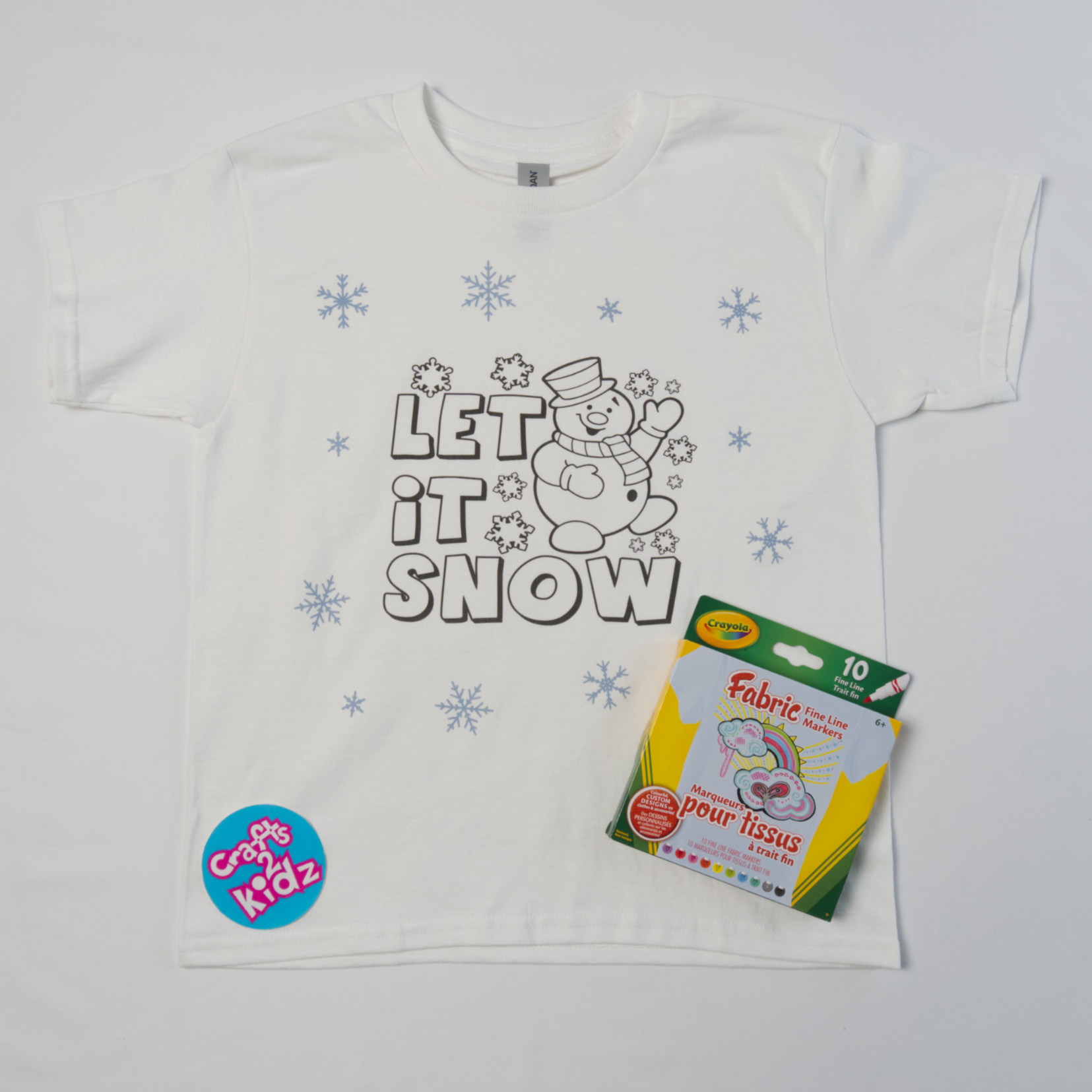 Let it Snow T-shirt with fabric markers