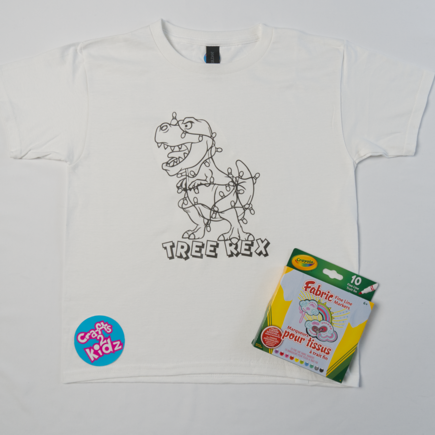Tree Rex Colour T-shirt with fabric markers