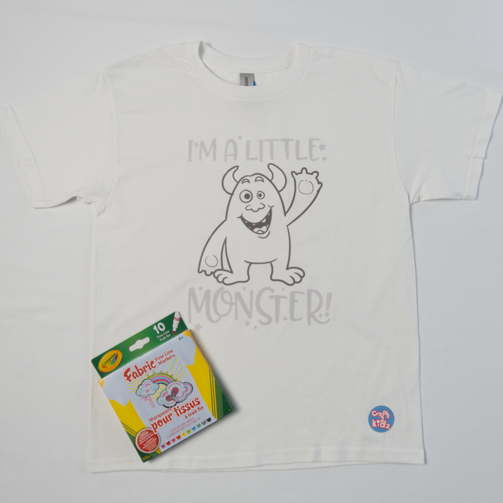 My Little Monster Colour T-shirt with farbic markers