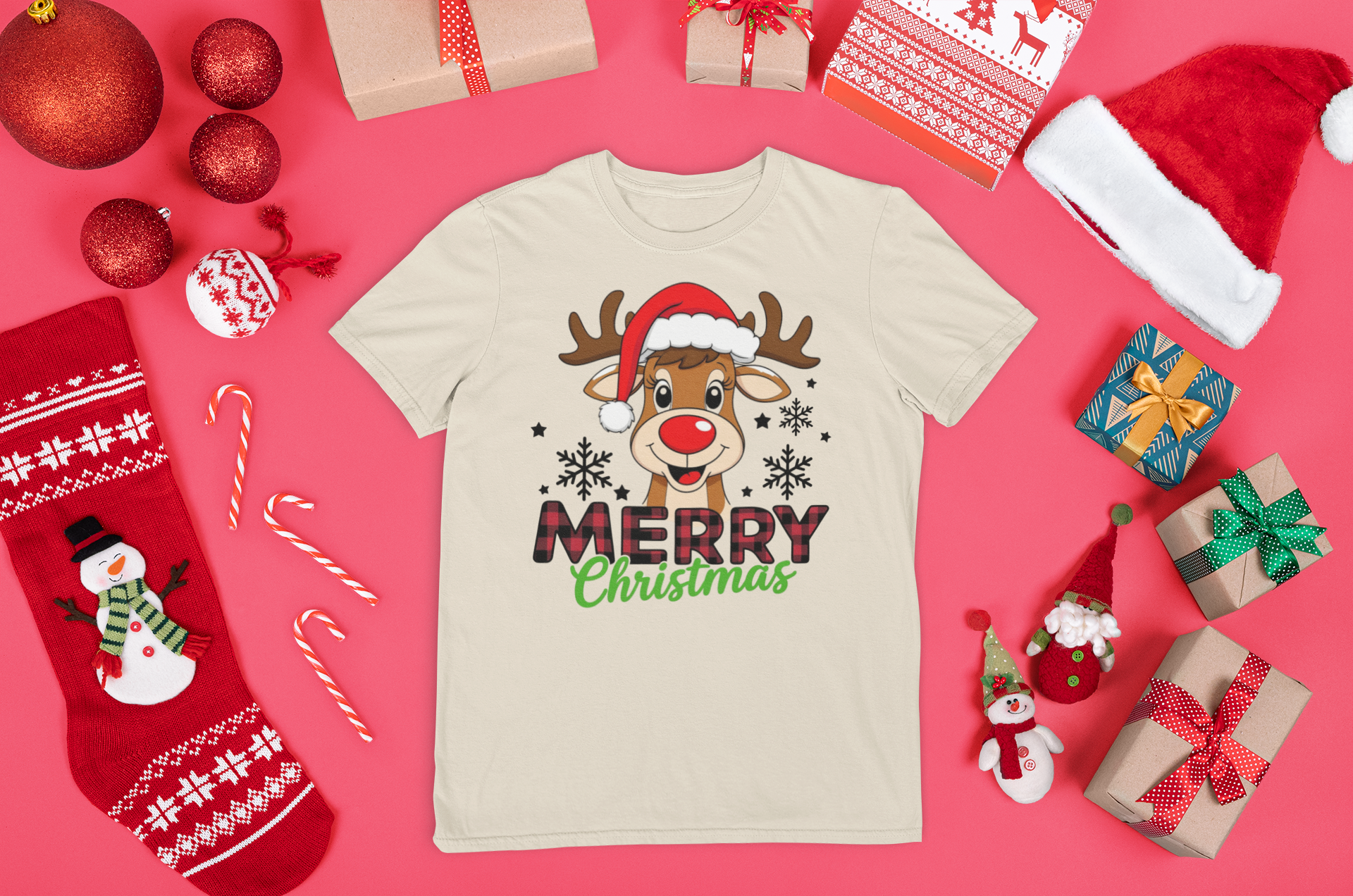 Merry Christmas Reindeer T-Shirt